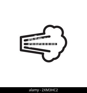 Air Spray Cloud Icon Black Line Art Vektor in schwarz-weiß Umrisse Set Collection Schild Stock Vektor