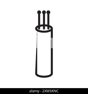 Glasfaserkabel Symbol Schwarze Linie Art Vektor in schwarz-weiß Umriss Set Sammlung Zeichen Stock Vektor