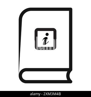 Informationsbuch Symbol Schwarzer Linie Kunstvektor in schwarz-weiß Umrisse Set Collection Schild Stock Vektor