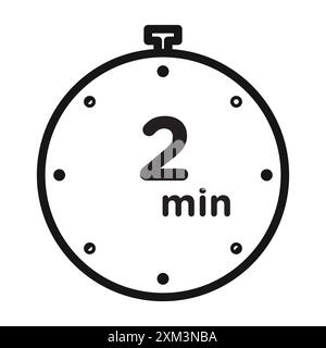 Minutentimer-Symbol Schwarzer Linie Kunstvektor in schwarz-weißer Umrandung Set Sammlungsschild Stock Vektor