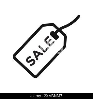 Sale Icon Black Line Art Vektor in schwarz-weiß Umrisse Set Collection Schild Stock Vektor