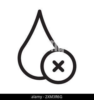 Wasser nicht klar Symbol Schwarze Linie Art Vektor in schwarz-weiß Umrisse Set Sammlung Zeichen Stock Vektor
