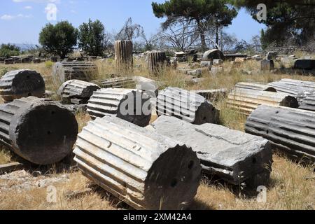 Kulturelle Überreste von Priene Stockfoto