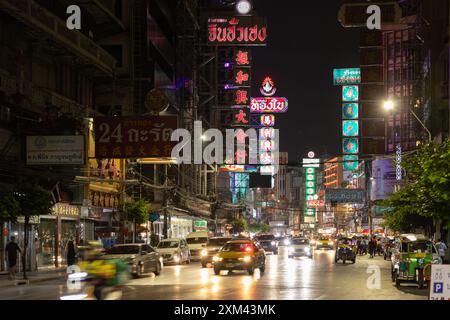 Nachtleben in China Town Yaowarat Road, Bangkok, Thailand Stockfoto