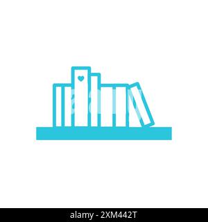 Bücherregal-Symbol, isoliert auf weißem Hintergrund. Aus blauer Symbolgruppe. Stock Vektor