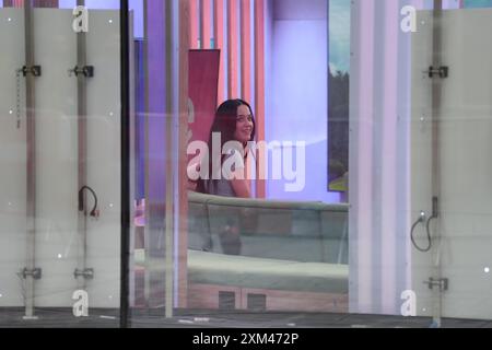 Katy Perry kommt im One Show Studio des BBC Broadcasting House in London an, um dort in The One Show zu erscheinen. Bilddatum: Donnerstag, 25. Juli 2024. Stockfoto