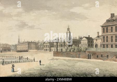 Aquarell auf Leinwand Gemälde von Horse Guards Parade Whitehall London vom englischen Maler Samuel Hieronymus Grimm Kunstwerk Bild Stockfoto