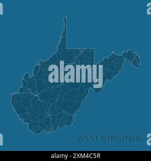 West Virginia, USA, künstlerisches Planungsplakat Stock Vektor