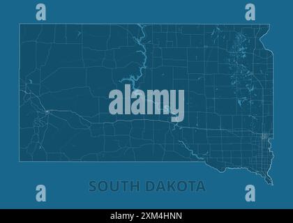 South Dakota, USA, künstlerisches Planungsplakat Stock Vektor
