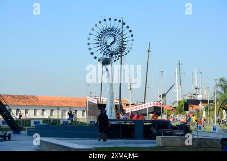 25. Juli 2024, Rio de Janeiro, Rio de Janeiro, Brasilien: RIO DE JANEIRO (RJ), 07/25/2024 - RIO 2016/PIRA OIMPICA/RJ - Vorbereitungen für die Zeremonie, die am Donnerstag (25) um 17:30 Uhr stattfindet, wo sie den olympischen Pyre Rio 2016 in Candelaria, in der zentralen Region der Stadt Rio de Janeiro. (Kreditbild: © Fausto Maia/TheNEWS2 via ZUMA Press Wire) NUR REDAKTIONELLE VERWENDUNG! Nicht für kommerzielle ZWECKE! Stockfoto