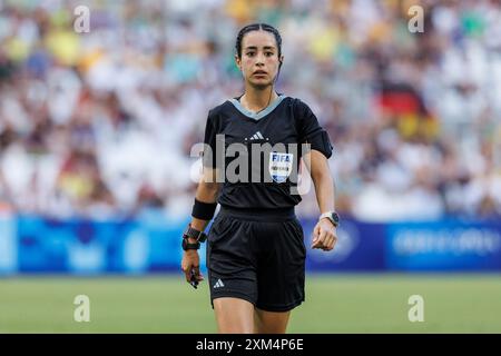 Marseille, Frankreich. Juli 2024. FRA, Paris, Olympische Spiele Paris 2024, 25. Juli 2024, Fußball, Frauen, Deutschland gegen Australien, in Marseille, im Stade Velodrome, Schiedsrichterin - Katia Itzel Gracia, Credit: HMB Media/Alamy Live News Stockfoto