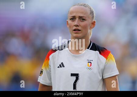 Marseille, Frankreich. Juli 2024. FRA, Paris, Olympische Spiele Paris 2024, 25. Juli 2024, Fußball, Frauen, Deutschland gegen Australien, in Marseille, im Stade Velodrome, Lea Schueller (Deutschland, 7), Credit: HMB Media/Alamy Live News Stockfoto