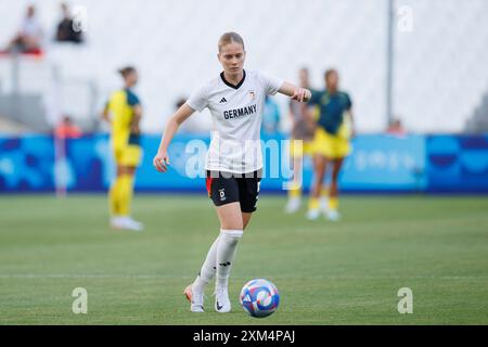 Marseille, Frankreich. Juli 2024. FRA, Paris, Olympische Spiele Paris 2024, 25. Juli 2024, Fußball, Frauen, Deutschland gegen Australien, in Marseille, im Stade Velodrome, Sjoeke Nuesken (Deutschland, 9), Credit: HMB Media/Alamy Live News Stockfoto