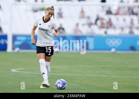Marseille, Frankreich. Juli 2024. FRA, Paris, Olympische Spiele Paris 2024, 25. Juli 2024, Fußball, Frauen, Deutschland gegen Australien, in Marseille, im Stade Velodrome, Giulia Gwinn (Deutschland, 15), Credit: HMB Media/Alamy Live News Stockfoto