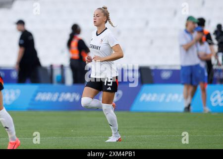 Marseille, Frankreich. Juli 2024. FRA, Paris, Olympische Spiele Paris 2024, 25. Juli 2024, Fußball, Frauen, Deutschland gegen Australien, in Marseille, im Stade Velodrome, Giulia Gwinn (Deutschland, 15), Credit: HMB Media/Alamy Live News Stockfoto