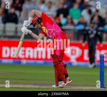 25. Juli 2024; Old Trafford Cricket Ground, Manchester, England; The Hundred Mens Cricket, Manchester Originals versus Welsh Fire; Tom Abell von Welsh Fire Stockfoto