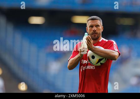 Posen, Polen. Juli 2024. Lukas Podolski (Gornik Zabrze) wurde während des PKO BP Ekstraklasa-Spiels zwischen den Teams Lech Poznan und Gornik Zabrze im Enea-Stadion gesehen. Lech Poznan vs Gornik Zabrze (Endpunktzahl 2:0) (Foto: Maciej Rogowski/SOPA Images/SIPA USA) Credit: SIPA USA/Alamy Live News Stockfoto