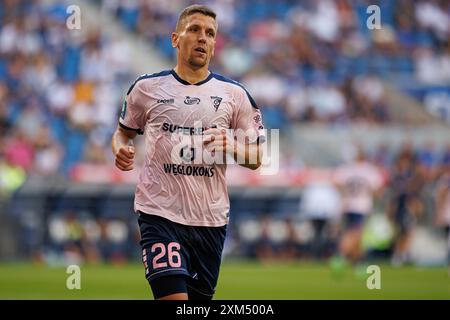 Posen, Polen. Juli 2024. Rafal Janicki (Gornik Zabrze) wurde während des PKO BP Ekstraklasa Spiels zwischen den Teams Lech Poznan und Gornik Zabrze im Enea Stadion gesehen. Lech Poznan vs Gornik Zabrze (Endpunktzahl 2:0) (Foto: Maciej Rogowski/SOPA Images/SIPA USA) Credit: SIPA USA/Alamy Live News Stockfoto