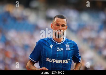 Posen, Polen. Juli 2024. Kristoffer Velde (Lech Poznan) wurde während des PKO BP Ekstraklasa Spiels zwischen den Teams Lech Poznan und Gornik Zabrze im Enea Stadion gesehen. Lech Poznan vs Gornik Zabrze (Endpunktzahl 2:0) (Foto: Maciej Rogowski/SOPA Images/SIPA USA) Credit: SIPA USA/Alamy Live News Stockfoto