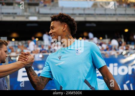 Posen, Polen. Juli 2024. Bryan Fiabema (Lech Poznan) wurde während des PKO BP Ekstraklasa Spiels zwischen den Teams Lech Poznan und Gornik Zabrze im Enea Stadion gesehen. Lech Poznan vs Gornik Zabrze (Endpunktzahl 2:0) (Foto: Maciej Rogowski/SOPA Images/SIPA USA) Credit: SIPA USA/Alamy Live News Stockfoto