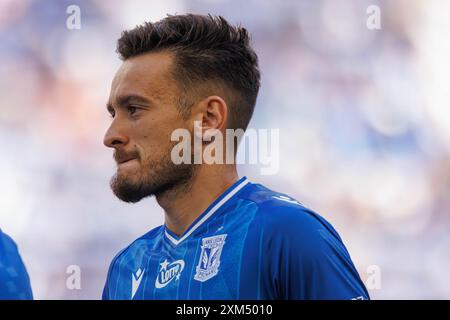 Posen, Polen. Juli 2024. Afonso Sousa (Lech Poznan) wurde während des PKO BP Ekstraklasa Spiels zwischen den Teams Lech Poznan und Gornik Zabrze im Enea Stadion gesehen. Lech Poznan vs Gornik Zabrze (Endpunktzahl 2:0) (Foto: Maciej Rogowski/SOPA Images/SIPA USA) Credit: SIPA USA/Alamy Live News Stockfoto