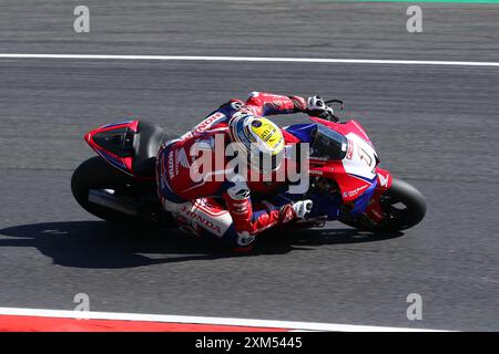 Tommy Bridewell – Honda Racing UK – Fahrer Nummer 1 auf einem Honda bei der British Superbikes (BSB)-Runde 2024 in Brands Hatch im Juli 2024 Stockfoto