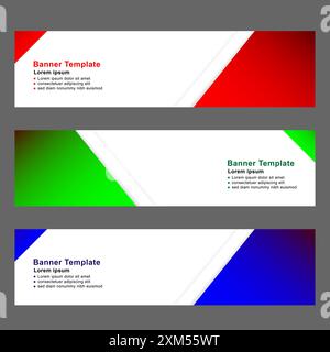 Satz breiter Banner-Vorlage. Abstrakter Vektorhintergrund für Ihr Unternehmen, Webdesign und andere Zwecke. Stock Vektor