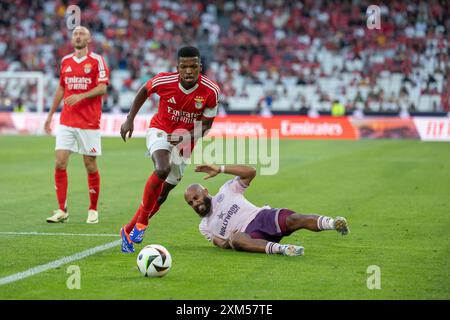 Juli 2024. Lissabon, Portugal. Benficas Mittelfeldspieler aus Portugal Florentino Luis (61) in Aktion während des Freundschaftsspiels zwischen SL Benfica und Brentford FC Credit: Alexandre de Sousa/Alamy Live News Stockfoto