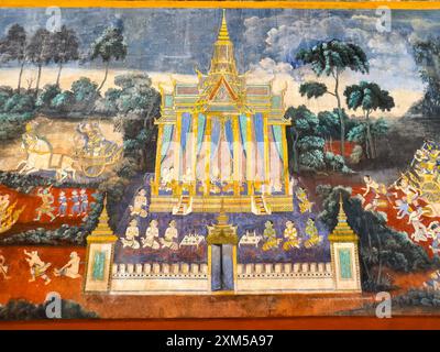 Außenansicht des Königspalastes in Phnom Penh, Kambodscha. Stockfoto