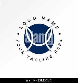 Logo Design Grafik Konzept abstrakte kreative Premium Vektor Stock Initial M oder EM Font ME einzigartige Linie Kreis Blätter verwandte Monogramm Typografie Marke Stock Vektor