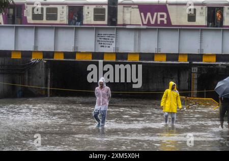 Mumbai, Indien. Juli 2024. MUMBAI, INDIEN - 25. JULI: Andheri U-Bahn wurde wegen Wasserabholzung am 25. Juli 2024 in Mumbai, Indien, geschlossen. (Foto: Satish Bate/Hindustan Times/SIPA USA) Credit: SIPA USA/Alamy Live News Stockfoto
