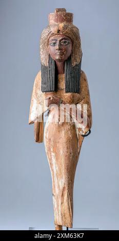 7298. Hölzerne Statuette der Königin Nefertari, der großen königlichen Ehefrau des Pharao Ramses II., Theben um 1298-1235 v. Chr. Stockfoto