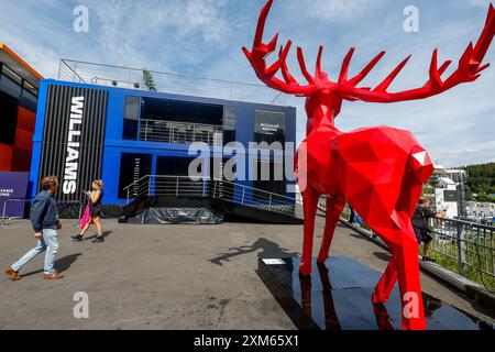 Stavelot, Belgique. Juli 2024. Williams Racing Motorhome-Gastfreundschaft während des Formel 1 Rolex Belgian Grand Prix 2024, 14. Runde der Formel-1-Weltmeisterschaft 2024 vom 26. Bis 28. Juli 2024 auf dem Circuit de Spa-Francorchamps, in Stavelot, Belgien - Foto Florent Gooden/DPPI Credit: DPPI Media/Alamy Live News Stockfoto