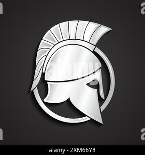 Silbernes griechisches spartanisches Kriegerruder Stock Vektor