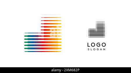 Schwerer, futuristischer, technisch inspirierter Buchstabe J, Logo mit dynamischem Farbverlauf, markanter Space Letter für eindrucksvolles modernes Branding, innovatives Logo, modernes Design Stock Vektor