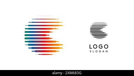 Schwerer, futuristischer, technisch inspirierter Buchstabe C, Logo mit dynamischem Farbverlauf, auffälliger Space Letter für eindrucksvolles modernes Branding, innovatives Logo, modernes Design Stock Vektor