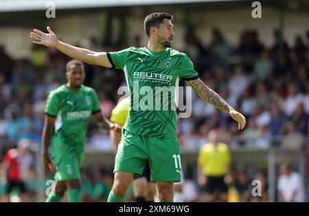 Wegberg, Deutschland. Juli 2024. firo: 20.07.2024, Fußball, 1.Liga, 1.Bundesliga, Saison 2024/2025, Freundschaftsspiel, FC Wegberg-Beeck 1920 - Gladbach, Borussia Mönchengladbach Tim Kleindienst, Gladbach, Geste Credit: dpa/Alamy Live News Stockfoto