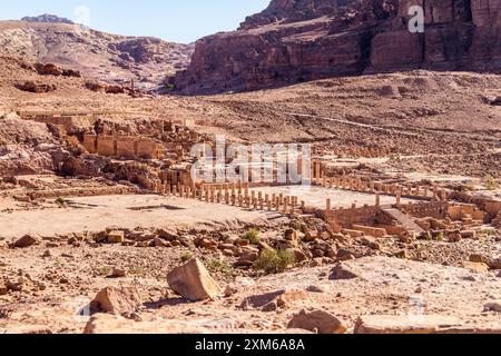 Der große Tempelkomplex, UNESCO-Weltkulturerbe Petra, Jordanien Stockfoto