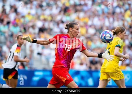 Marseille, Frankreich. Juli 2024. Vor den Olympischen Sommerspielen, Olympia Paris 2024, Fußball, Frauen, Deutschland - Australien, deutsche Torhüterin Ann-Katrin Berger im Einsatz. Quelle: Michael Memmler/Eibner-Pressefoto/dpa/Alamy Live News Stockfoto