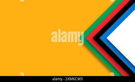 Abstrakter farbiger Hintergrund für die Olympischen Spiele. Geometrische Formen in olympischen Farben - Rot, Grün, Orange, Blau, Schwarz und weiß. Vektorflagge für spo Stock Vektor