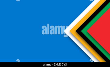 Abstrakter farbiger Hintergrund für die Olympischen Spiele. Geometrische Formen in olympischen Farben - Rot, Grün, Orange, Blau, Schwarz und weiß. Vektorflagge für spo Stock Vektor