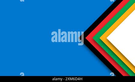 Abstrakter farbiger Hintergrund für die Olympischen Spiele. Geometrische Formen in olympischen Farben - Rot, Grün, Orange, Blau, Schwarz und weiß. Vektorflagge für spo Stock Vektor