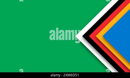 Abstrakter farbiger Hintergrund für die Olympischen Spiele. Geometrische Formen in olympischen Farben - Rot, Grün, Orange, Blau, Schwarz und weiß. Vektorflagge für spo Stock Vektor