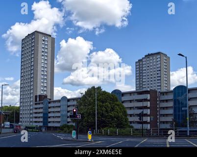 Dundasvale Court Estate, Cowcaddens, Glasgow, Schottland, Großbritannien Stockfoto