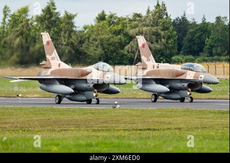 Ein General Dynamics F-16 kämpfender Falcon Überschallflugjet der Royal Moroccan Air Force. Stockfoto