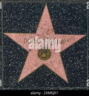 Los Angeles, USA – 31. März 2019: Donald Trumps Star im Hollywood Walk of Fame. Stockfoto