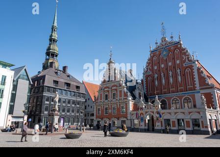 Haus der Mitesser am Rathausplatz, Wahrzeichen, Riga, Lettland Stockfoto