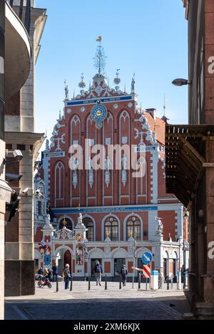 Haus der Mitesser am Rathausplatz, Wahrzeichen, Riga, Lettland Stockfoto