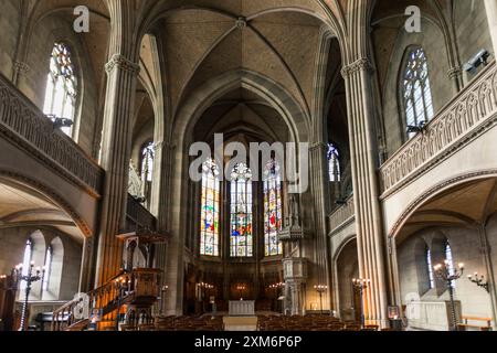 Interior, Elisabethenkirche, Basel, Kanton Basel-Stadt, Schweiz Stockfoto