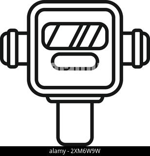 Strichzeichnung eines Wasserzählers zur Anzeige des Wasserverbrauchs Stock Vektor